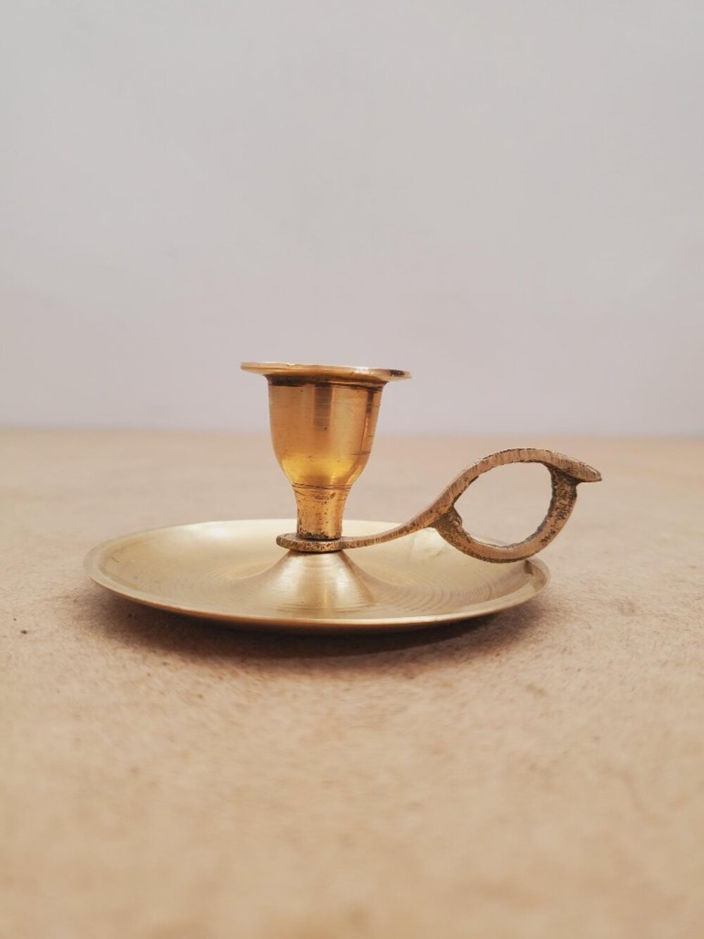 Vintage Brass Candle Holder - Brass Candlestick Holder - Brass Chamberstick -